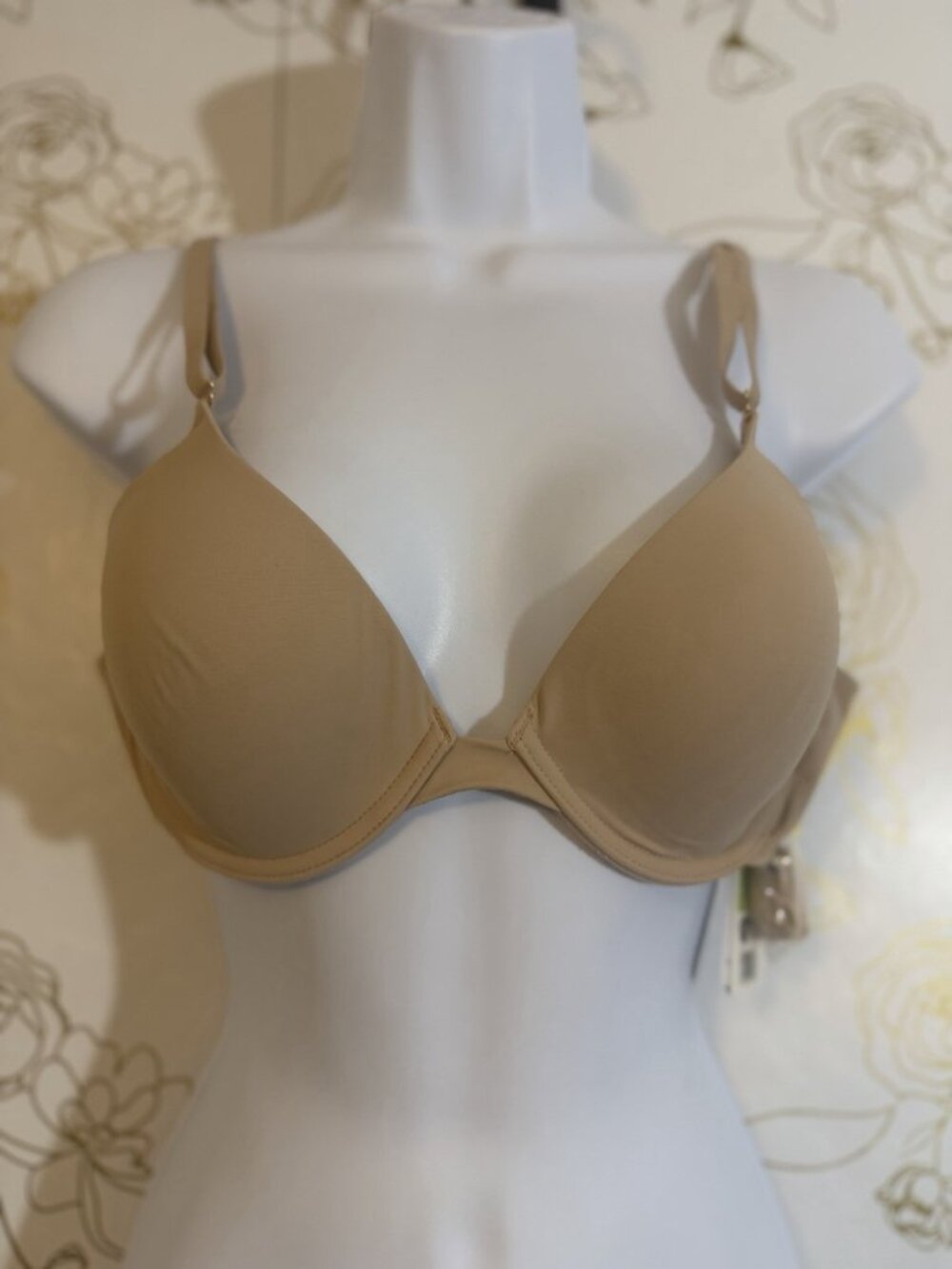 Natori Women's 36B Verge Convertible Plunge T-Shirt Bra 721326 Beige NEW